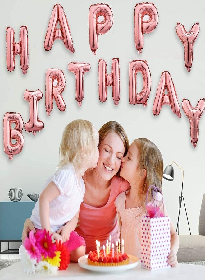 H B MSALA (DEVICE) HBM Happy Birthday Banner Foil Letters | Inflatable Party Decor and Event Decorations for Kids and Adults | Reusable, Ecofriendly Fun (Rose Gold) - Image 4